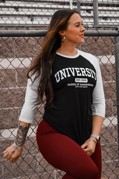 RD University Unisex 3/4 Raglan Tee